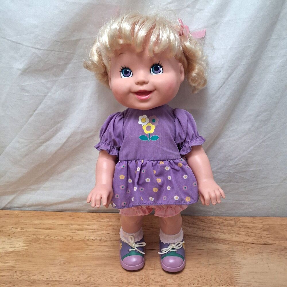 Playmates  1999 Baby Shop & Bop Doll 14.5" VINTAGE Purple Dress NO CART